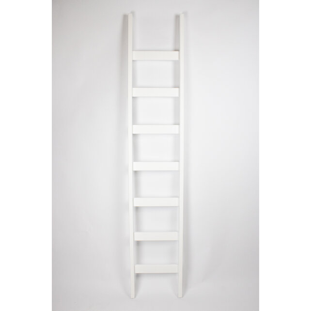 Échelle simple blanche en bois de hêtre