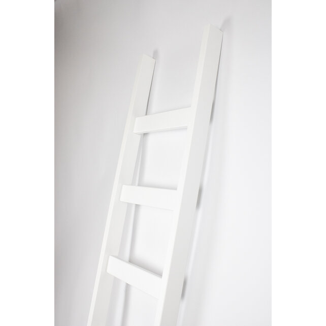 Échelle simple blanche en bois de hêtre