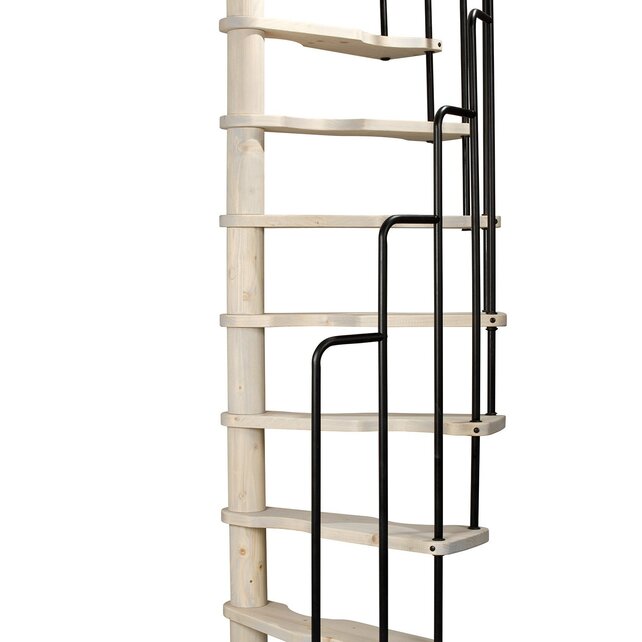 Escalier fixe à faible encombrement Saturne 60x120 cm/70x140 cm de large - noir