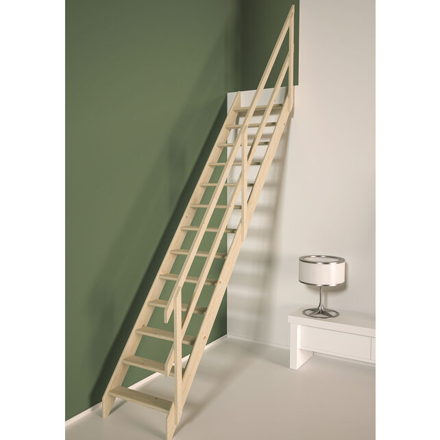 Escalier fixe Cottage Junior droit en épicéa - 65 cm de large