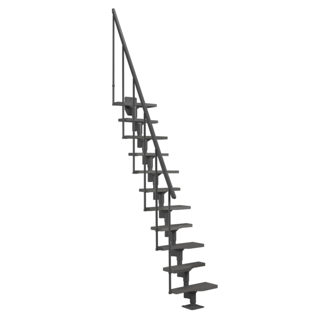 Escalier droit Atlanta fixe à faible encombrement - 62 cm de large Escalier droit Atlanta fixe à faible encombrement - 62 cm de large