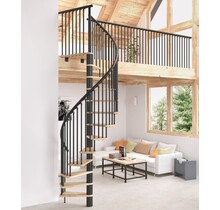 Escalier hélicoïdal fixe à faible encombrement Kappa noir