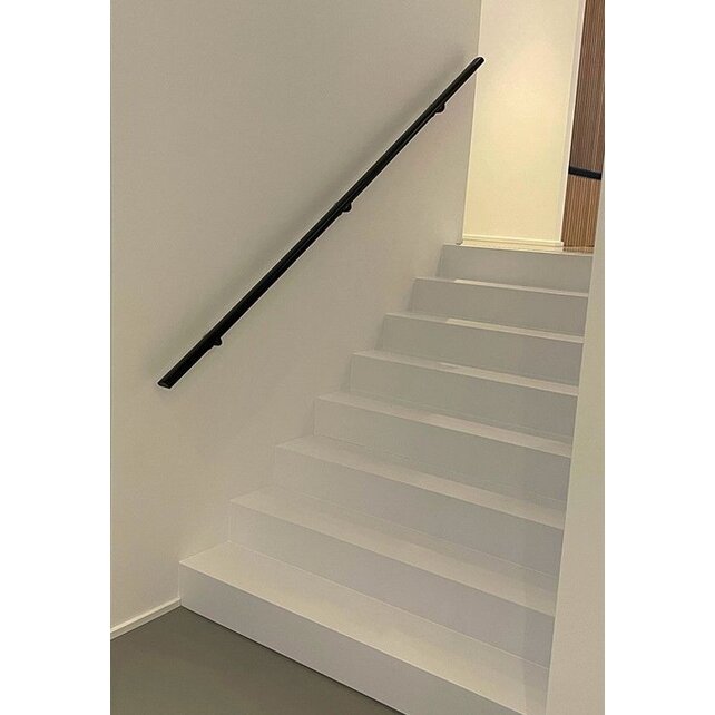 Rampe d'escalier en aluminium noir pur (rampe d'escalier en vrac)