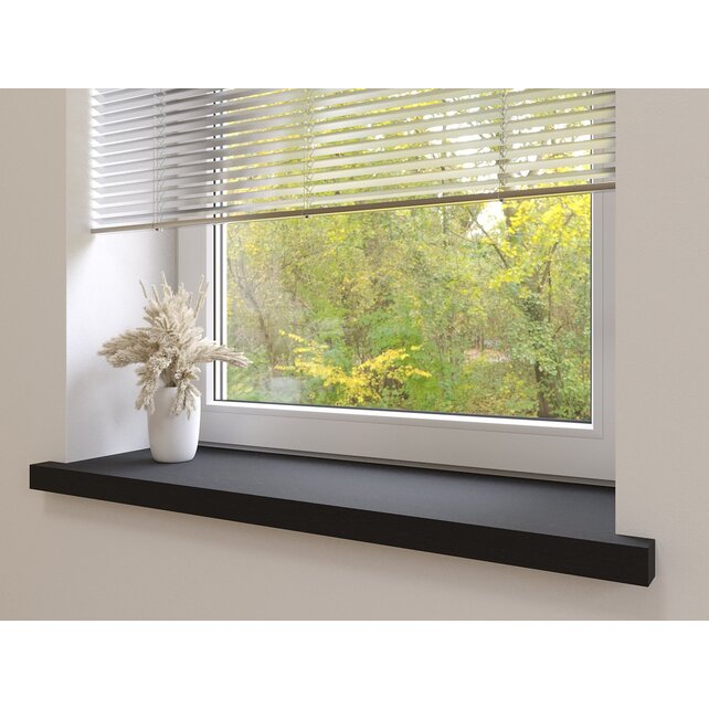 Appui de fenêtre droit sur-mesure en chêne avec oreilles