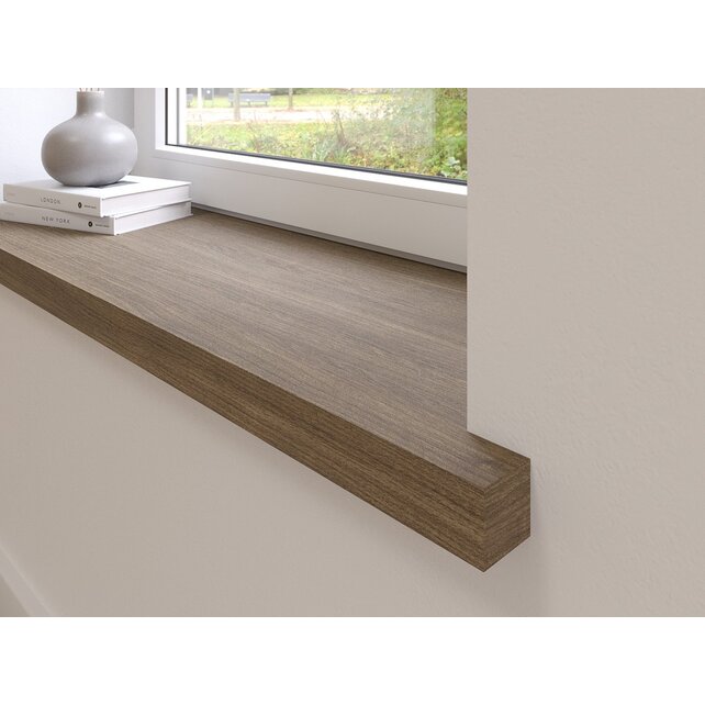 Appui de fenêtre droit sur-mesure en chêne avec oreilles