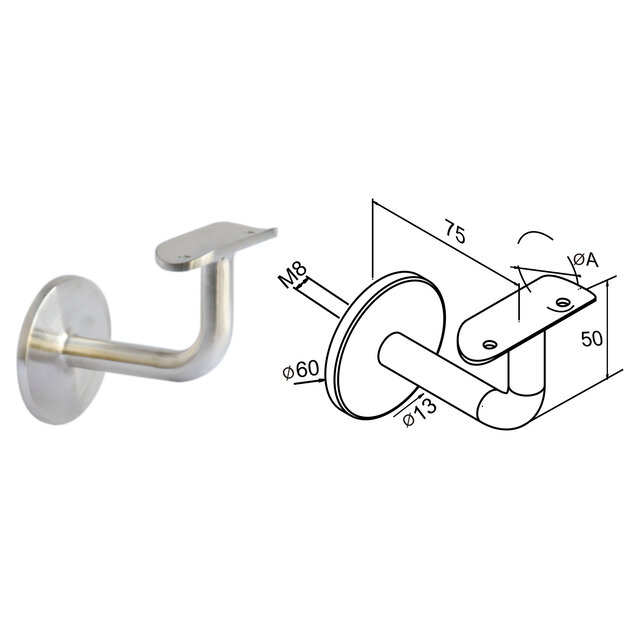 Support de main courante en acier inoxydable Rosette