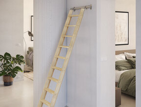 Escalier droit en pin jaune