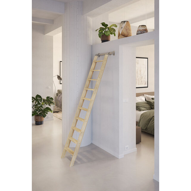 Escalier droit en pin jaune Escalier droit en pin jaune