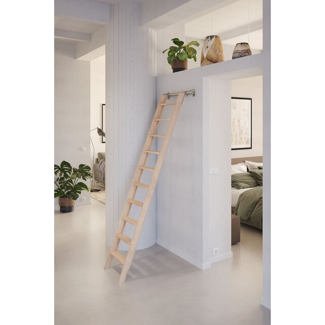 Escalier intérieur en hêtre (escalier de menuisier)