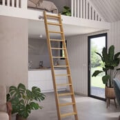 Escalier de bibliothèque en chêne nature