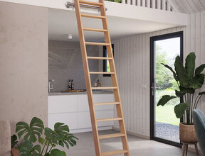Escalier droit en chêne non traité