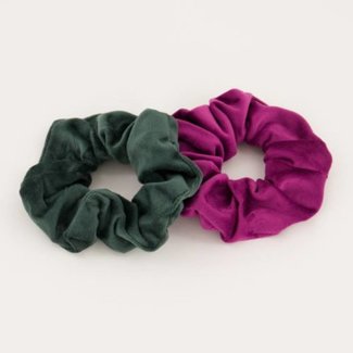 Scrunchies roze en groen