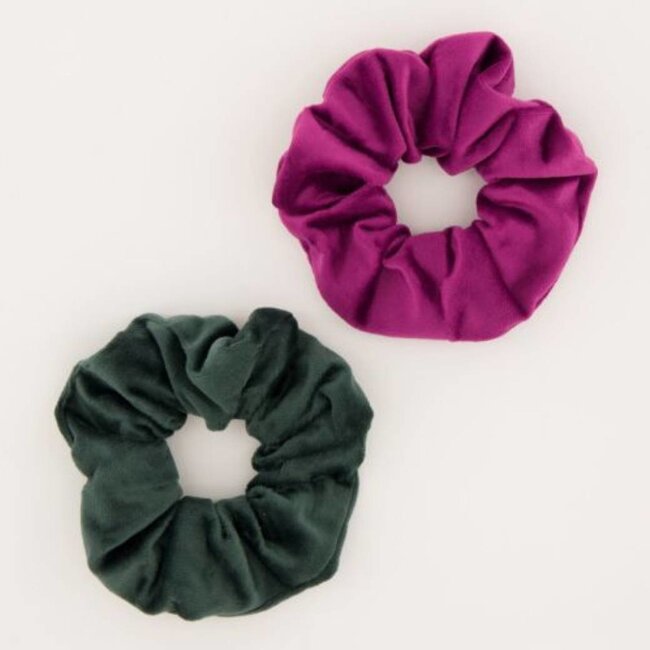 Scrunchies pink and green