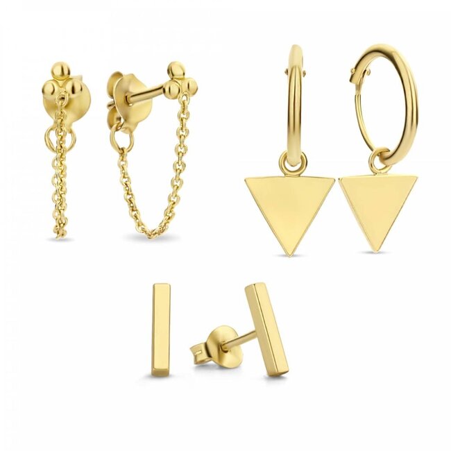 Selected gold colored set of earrings