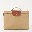 Beige handbag with leather details