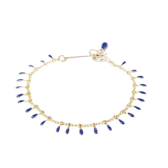 Armband blauw met bedels