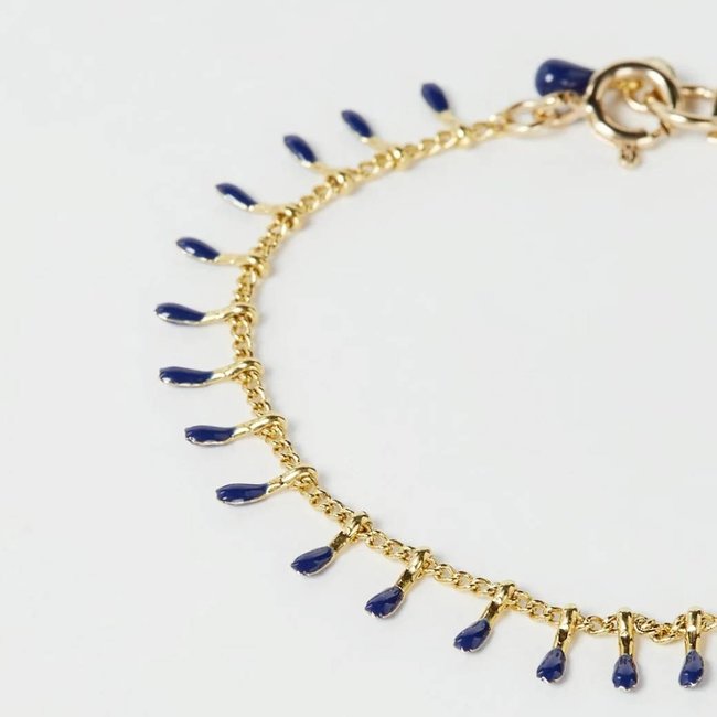 Armband blauw met bedels