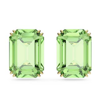 Swarovski Ear studs with green crystal