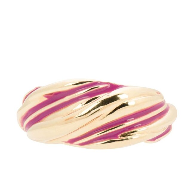 Anna + Nina Gold plated ring Twist