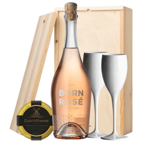 Rosé Barcelona Sprakling Brut BIO & DutchCheese | Geschenkkist