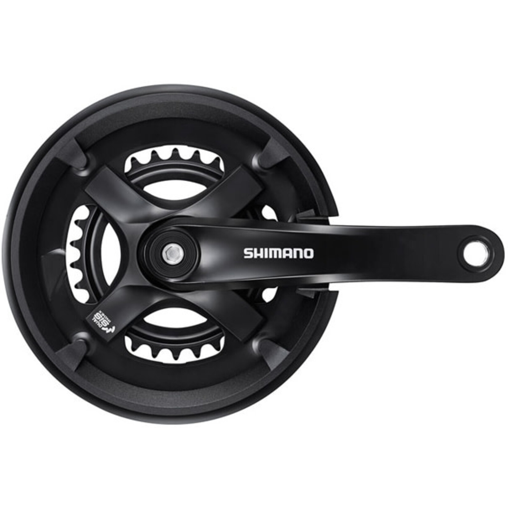 Shimano Chainset FC-TY501 46 / 30, double, 7 / 8-speed, 175 mm, with chainguard, black