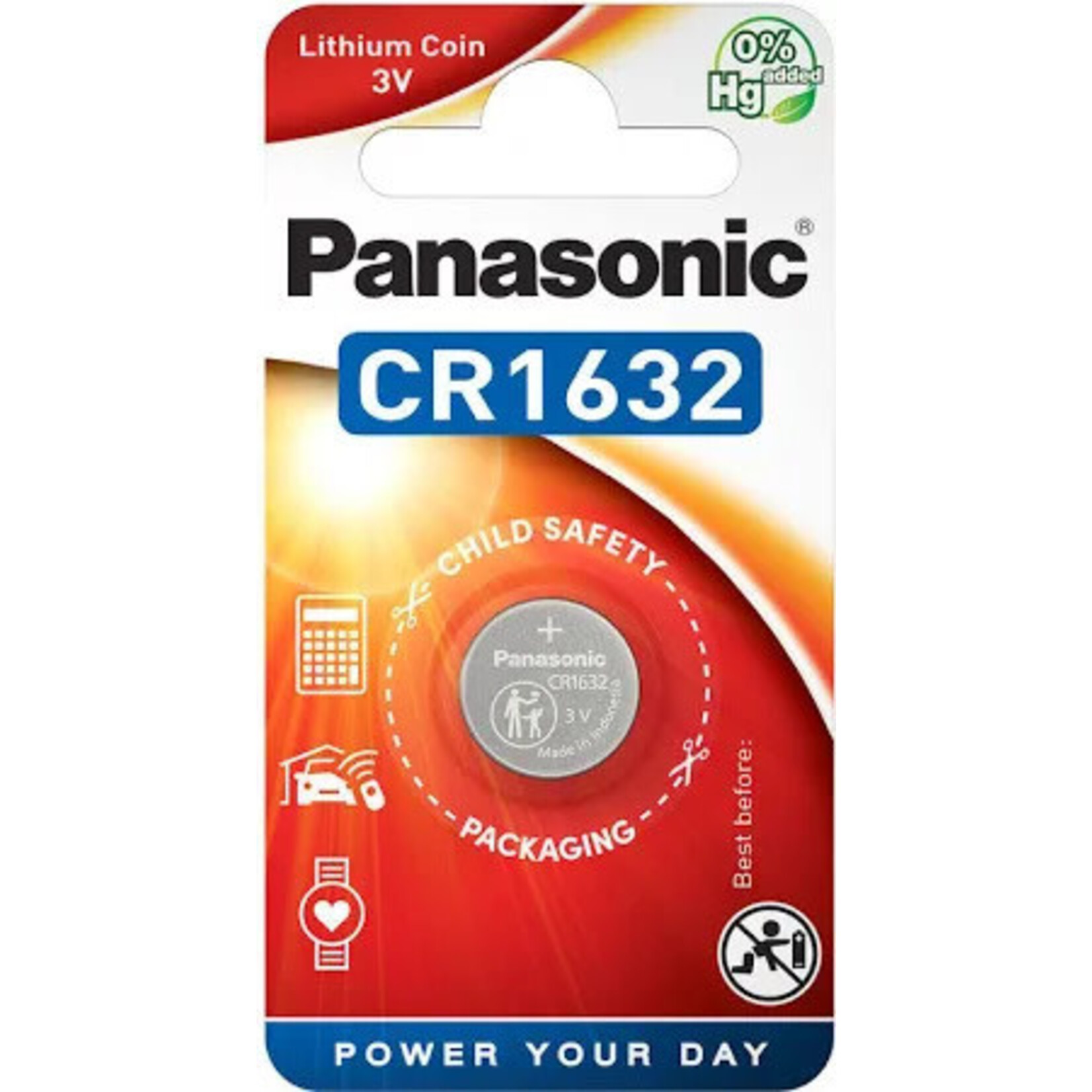 Panasonic CR1632 3V Lithium Coin Cell Battery