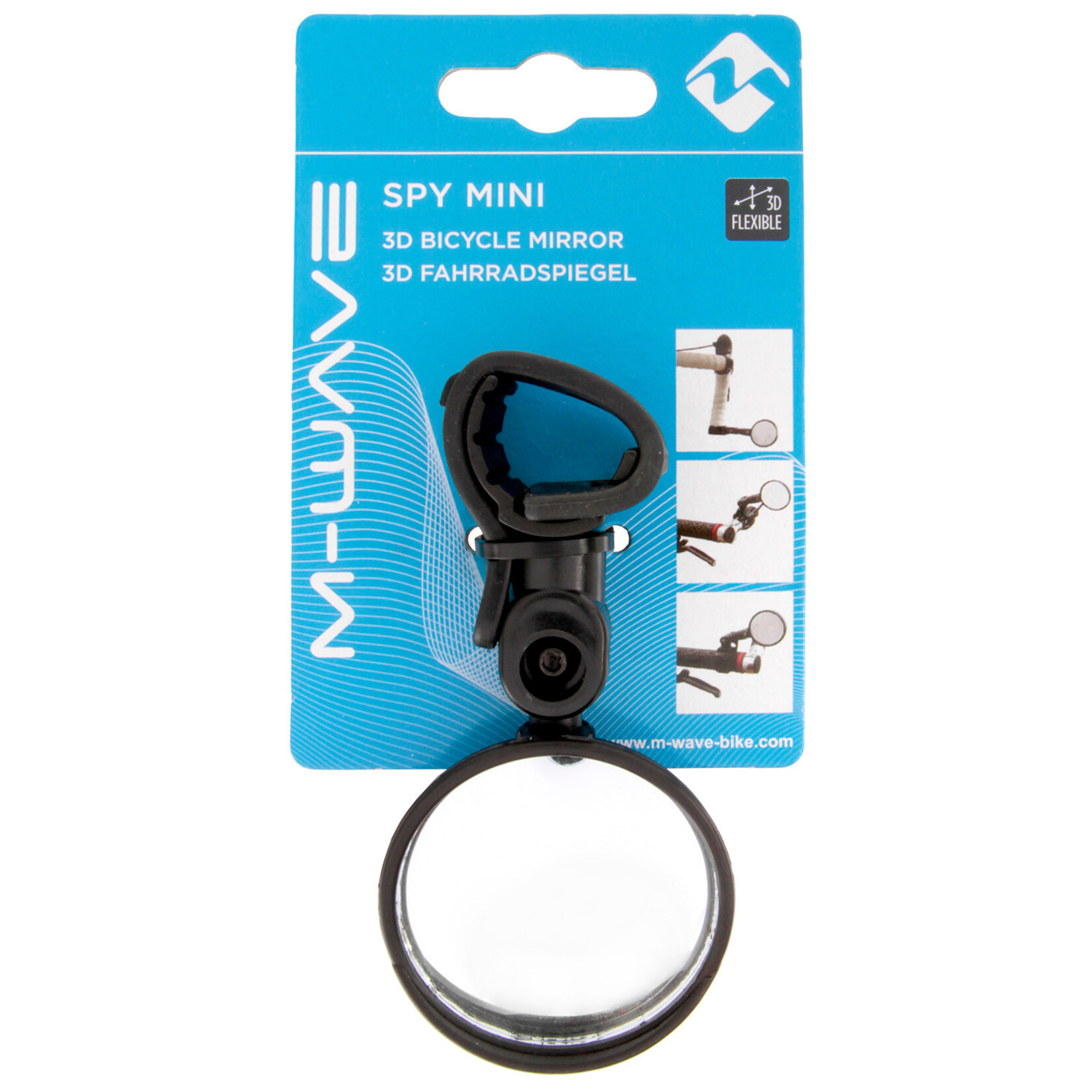 M-Wave Spy Mini Short Bar End Mirror - 3D Flexible