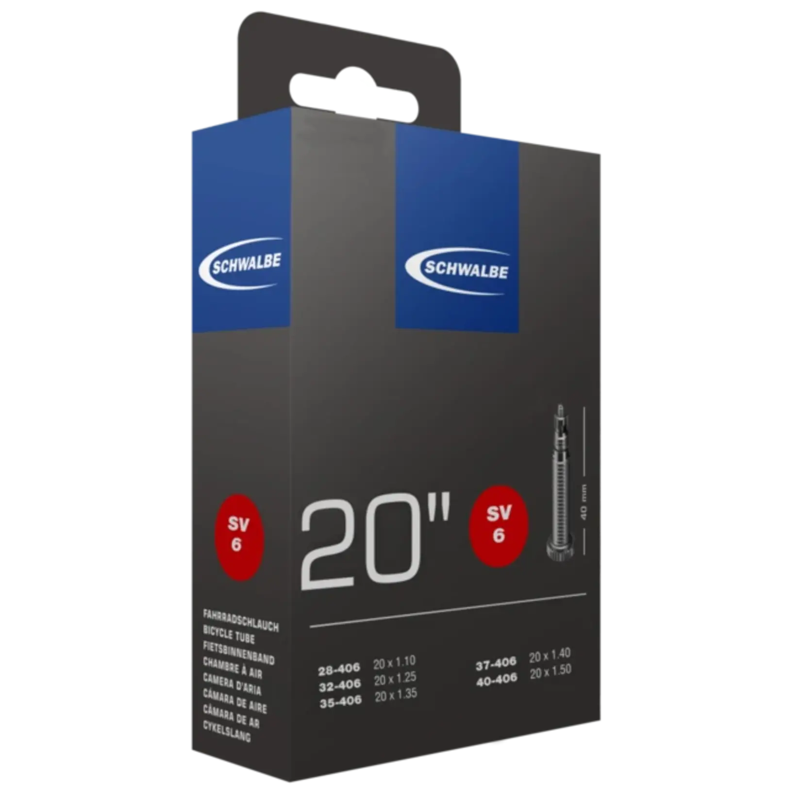 Schwalbe Tubes 20" x 1.10 - 1.50 P/V