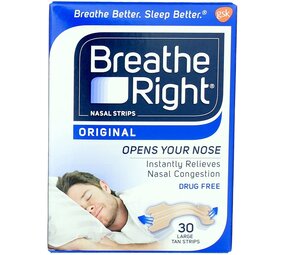 Breathe Right Breathe Right Nasal Strips Natural Large - 30 pleisters Breathe Right Breathe Right Nasal Strips Natural Large - 30 pleisters