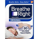 Breathe Right Breathe Right Nasal Strips Natural Small/Medium - 30 pleisters Breathe Right Breathe Right Nasal Strips Natural Small/Medium - 30 pleisters