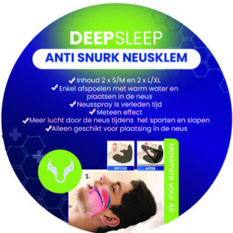 Deepsleep Deepsleep anti snurk neusklem -probeer verpakking Deepsleep Deepsleep anti snurk neusklem -probeer verpakking