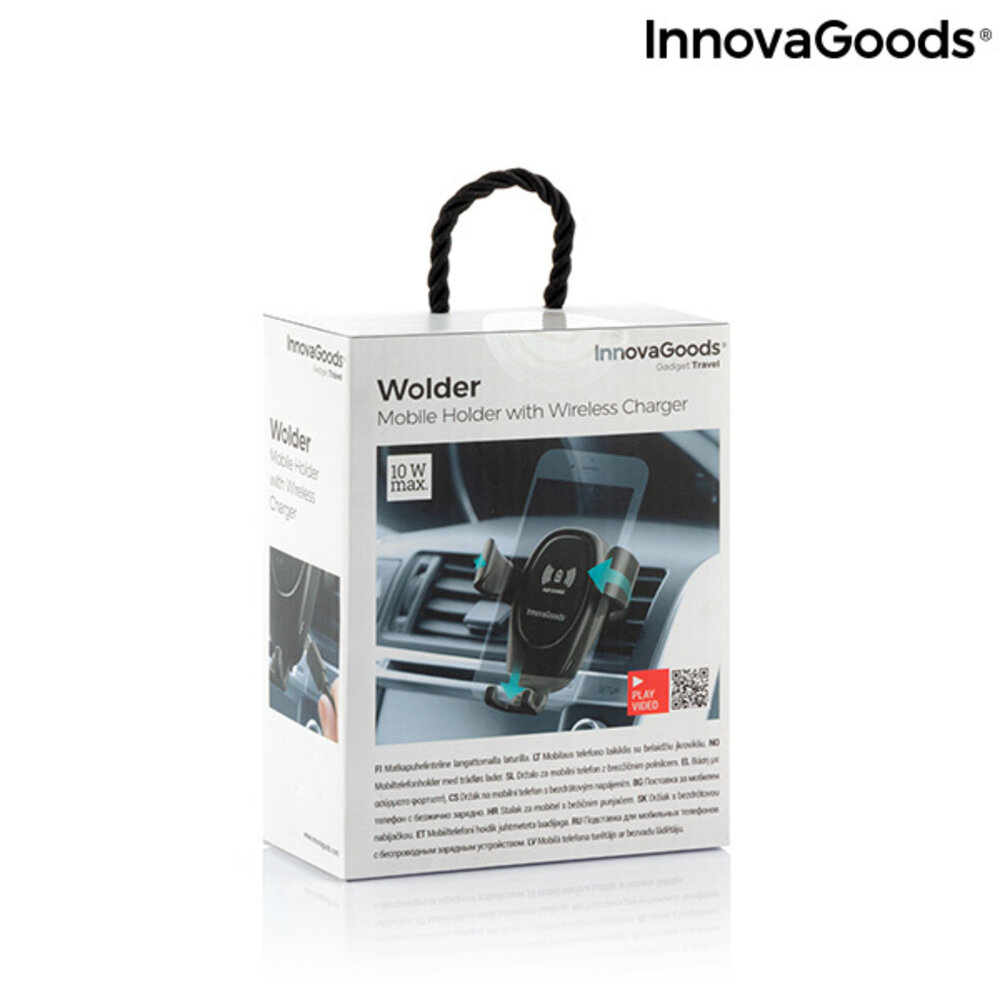 InnovaGoods InnovaGoods Telefoonhouder Met Draadloze Oplader - 9 x 10 x 10 cm InnovaGoods InnovaGoods Telefoonhouder Met Draadloze Oplader - 9 x 10 x 10 cm