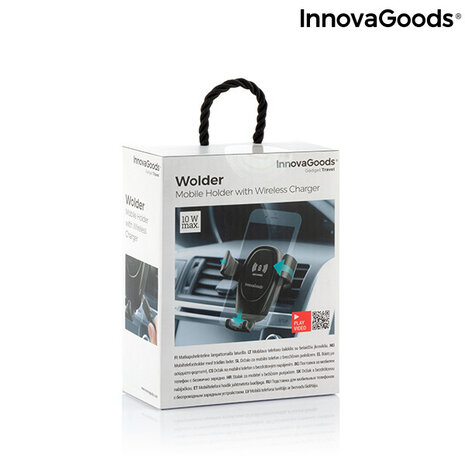 InnovaGoods InnovaGoods Telefoonhouder Met Draadloze Oplader - 9 x 10 x 10 cm InnovaGoods InnovaGoods Telefoonhouder Met Draadloze Oplader - 9 x 10 x 10 cm