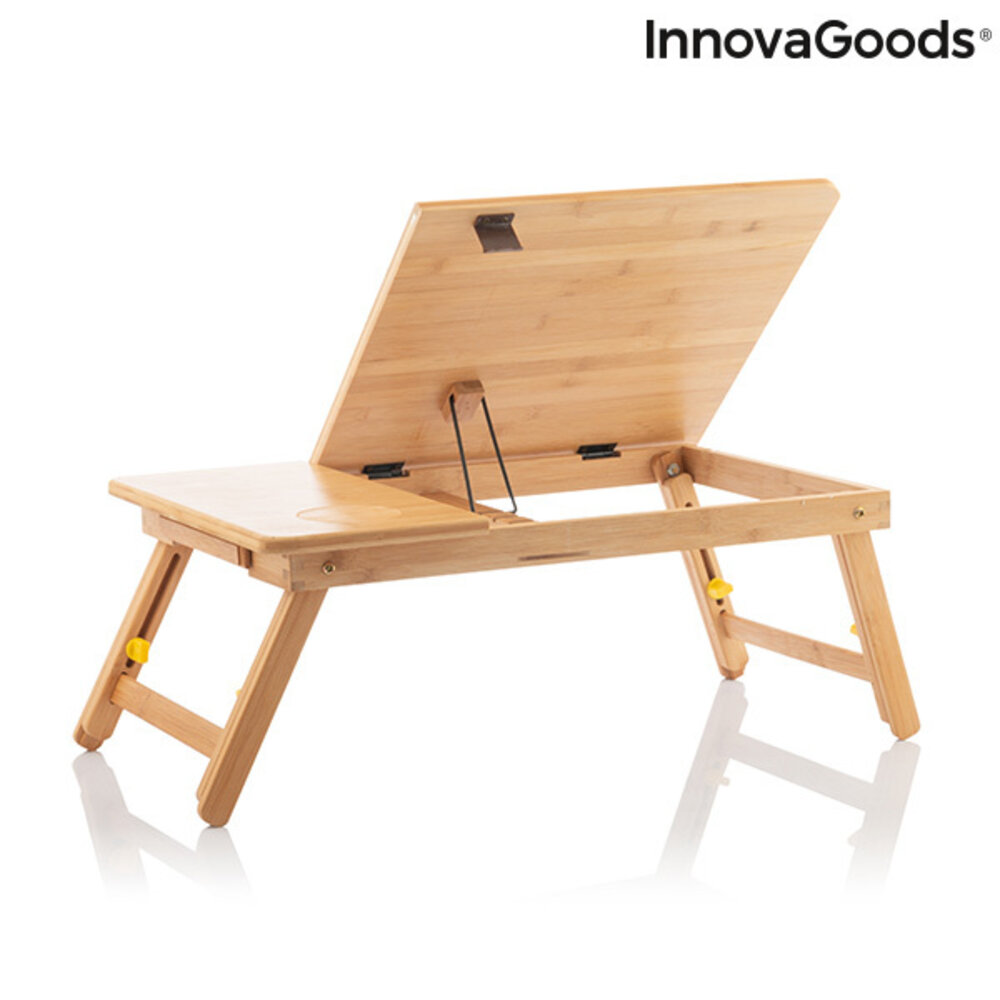 InnovaGoods InnovaGoods Bamboehouten Bijzettafel, Inklapbaar - 53,5 x 21-27 x 34 cm InnovaGoods InnovaGoods Bamboehouten Bijzettafel, Inklapbaar - 53,5 x 21-27 x 34 cm