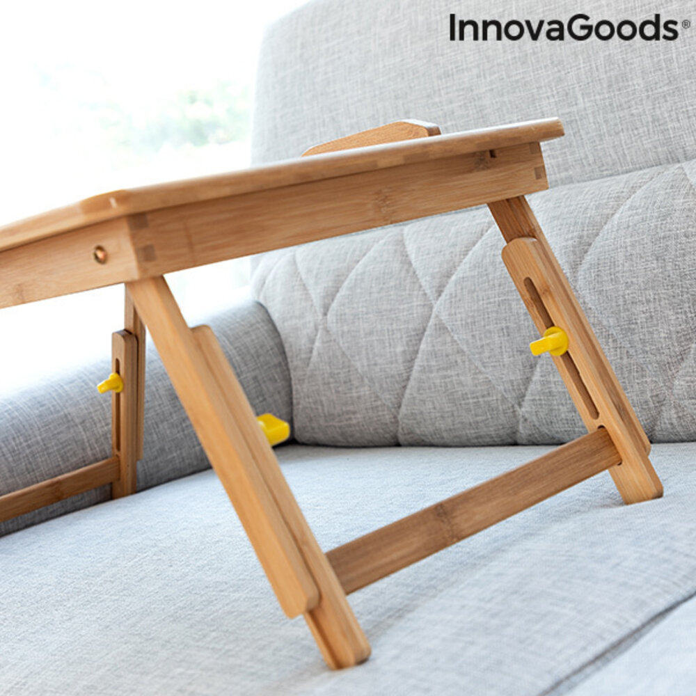 InnovaGoods InnovaGoods Bamboehouten Bijzettafel, Inklapbaar - 53,5 x 21-27 x 34 cm InnovaGoods InnovaGoods Bamboehouten Bijzettafel, Inklapbaar - 53,5 x 21-27 x 34 cm