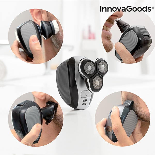InnovaGoods 5 in 1 Oplaadbaar Ergonomisch Scheerapparaat Shavestyler afbeelding
