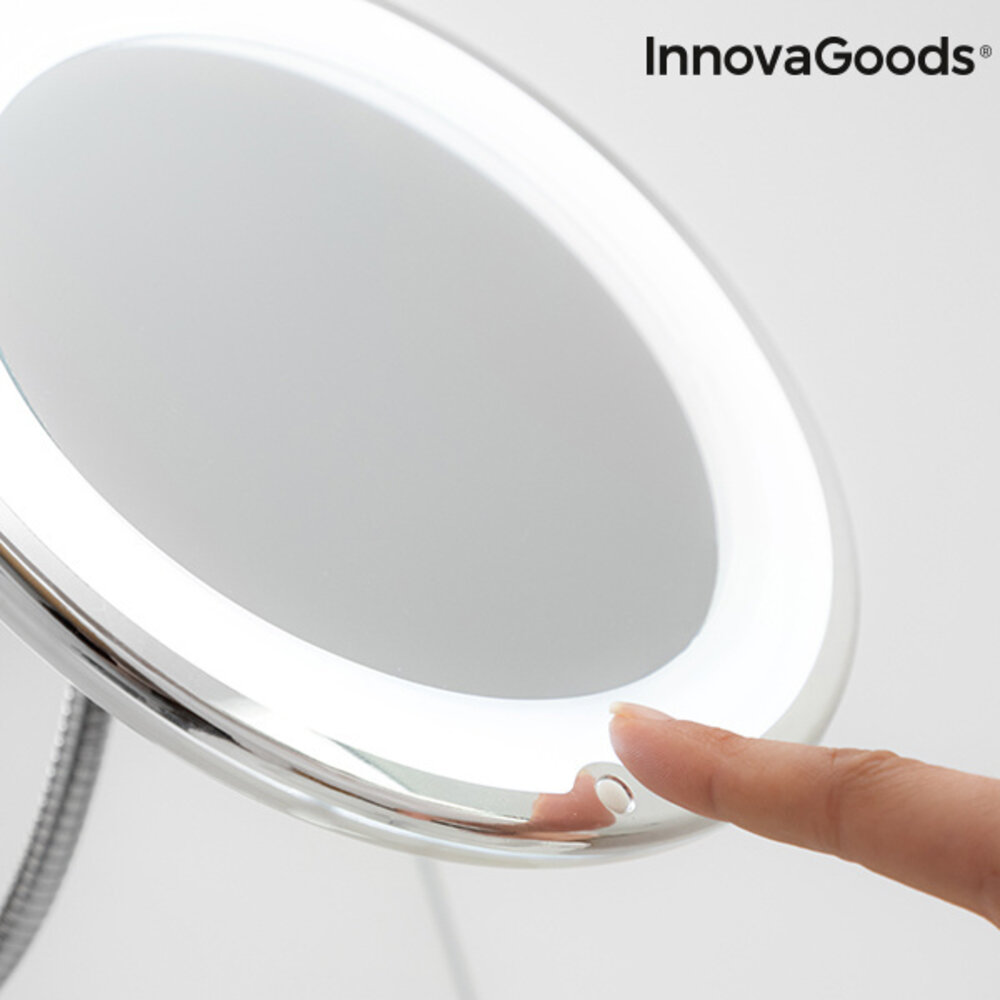 InnovaGoods InnovaGoods LED Spiegel Met Flexibele Arm & Zuignap - 20 cm InnovaGoods InnovaGoods LED Spiegel Met Flexibele Arm & Zuignap - 20 cm