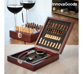 InnovaGoods InnovaGoods Wijnaccessoireset met Schaakspel - 37-delig InnovaGoods InnovaGoods Wijnaccessoireset met Schaakspel - 37-delig
