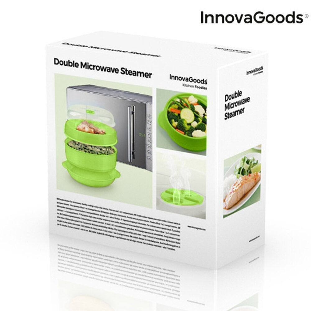 InnovaGoods InnovaGoods Fresh Dubbele Magnetron-Stomer - 22 x 12/17 cm InnovaGoods InnovaGoods Fresh Dubbele Magnetron-Stomer - 22 x 12/17 cm
