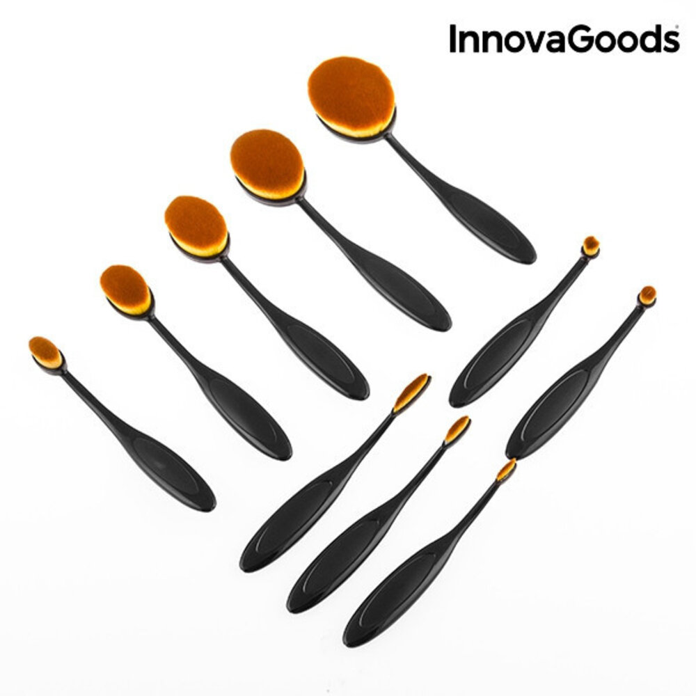 InnovaGoods InnovaGoods Ovale Make-Up Borstelset - 11-delig InnovaGoods InnovaGoods Ovale Make-Up Borstelset - 11-delig
