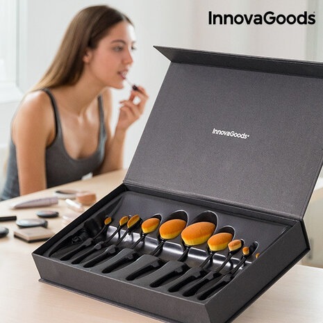 InnovaGoods InnovaGoods Ovale Make-Up Borstelset - 11-delig InnovaGoods InnovaGoods Ovale Make-Up Borstelset - 11-delig