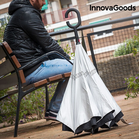 InnovaGoods InnovaGoods Omkeerbare Paraplu - 98 x 80 cm InnovaGoods InnovaGoods Omkeerbare Paraplu - 98 x 80 cm