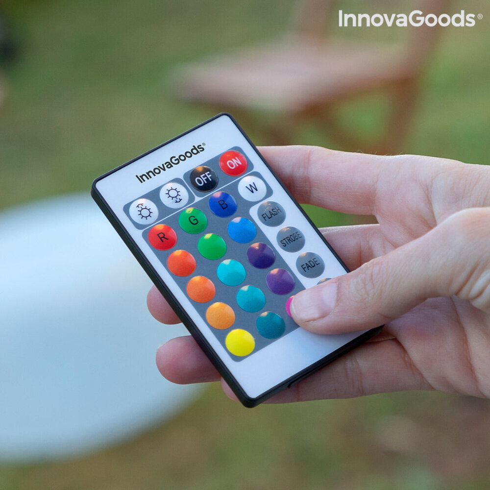 Huismerk Premium Opblaasbare Poef Met LED Verlichting - Ø50 x 30 cm