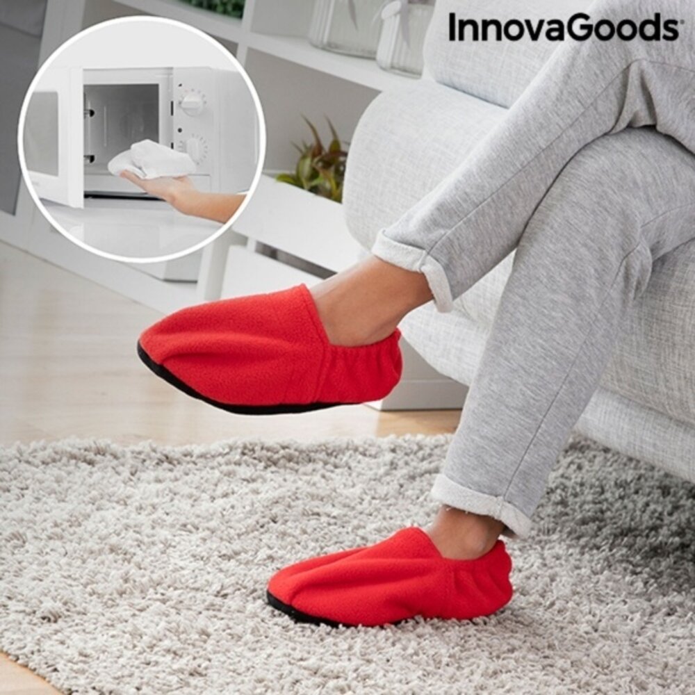 Huismerk Innovagoods Opwarmbare Magnetron Pantoffels - Rood Huismerk Innovagoods Opwarmbare Magnetron Pantoffels - Rood