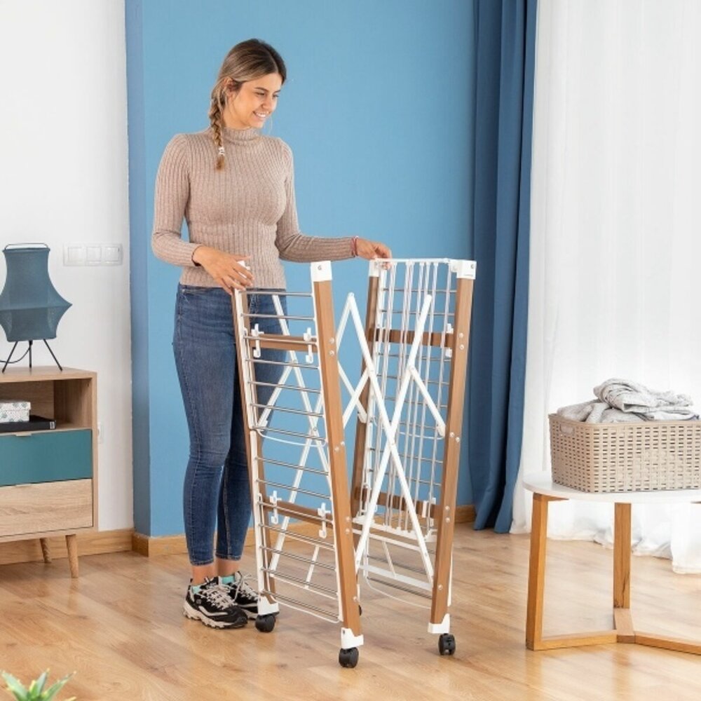 InnovaGoods Innovagoods Verticaal Kledingdroogrek op Wielen Dreeyl - 38 Stangen