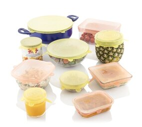 InnovaGoods Innovagoods Herbruikbare en Aanpasbare Keukendeksels Lilyd - 10 stuks InnovaGoods Innovagoods Herbruikbare en Aanpasbare Keukendeksels Lilyd - 10 stuks