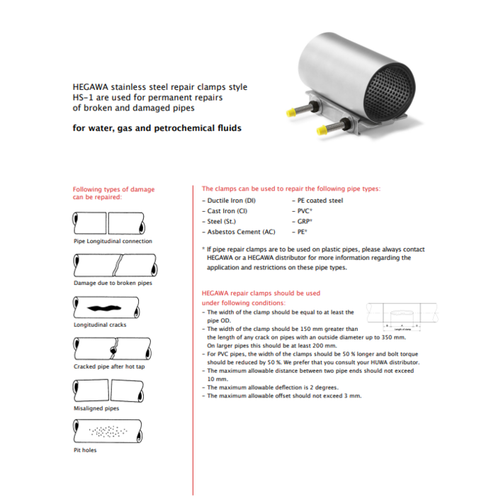 Hegawa HS-1 Repair Clamp L150