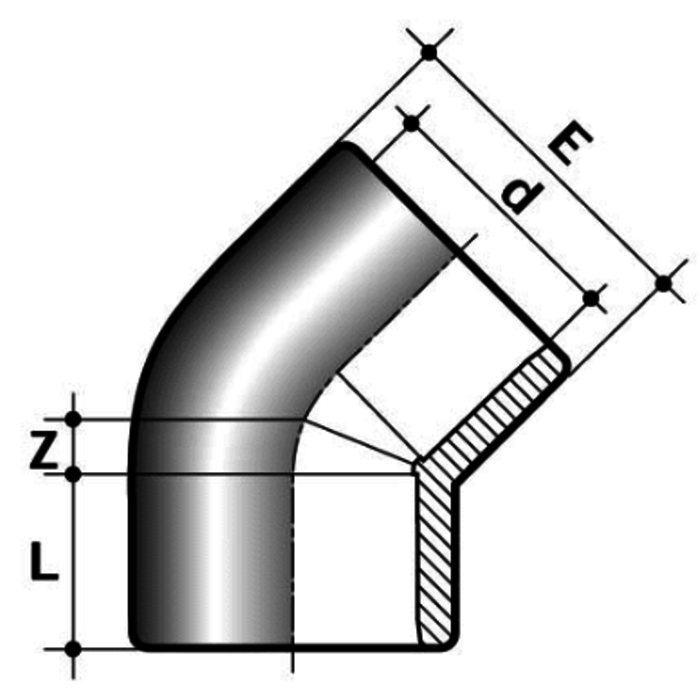 Georg Fischer PVC-U adhesive fittings 45°
