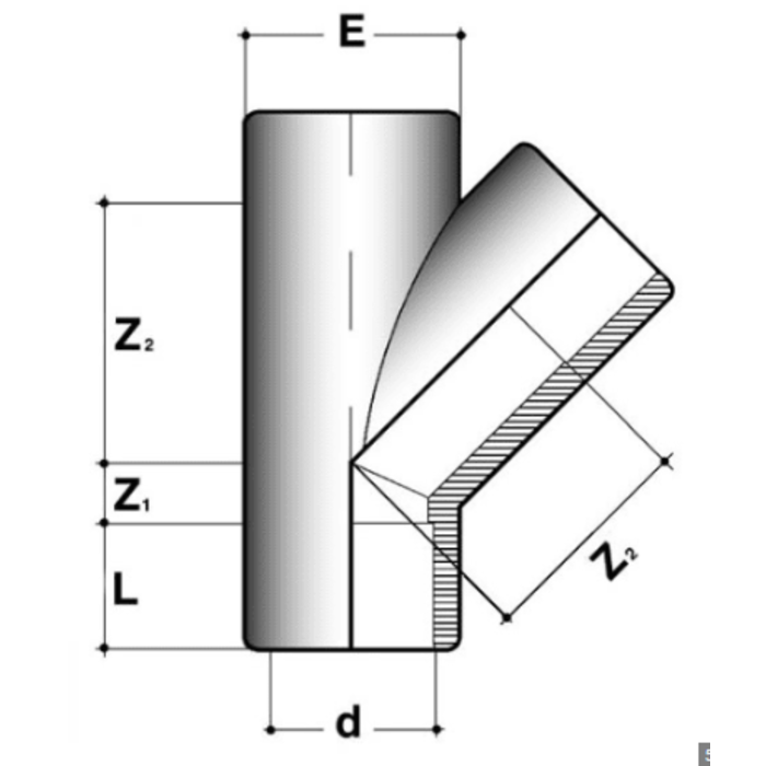 Georg Fischer PVC-U Tee 45°