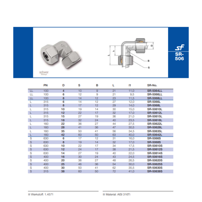 Schwer Fittings Schwer Fittings Equal Elbow